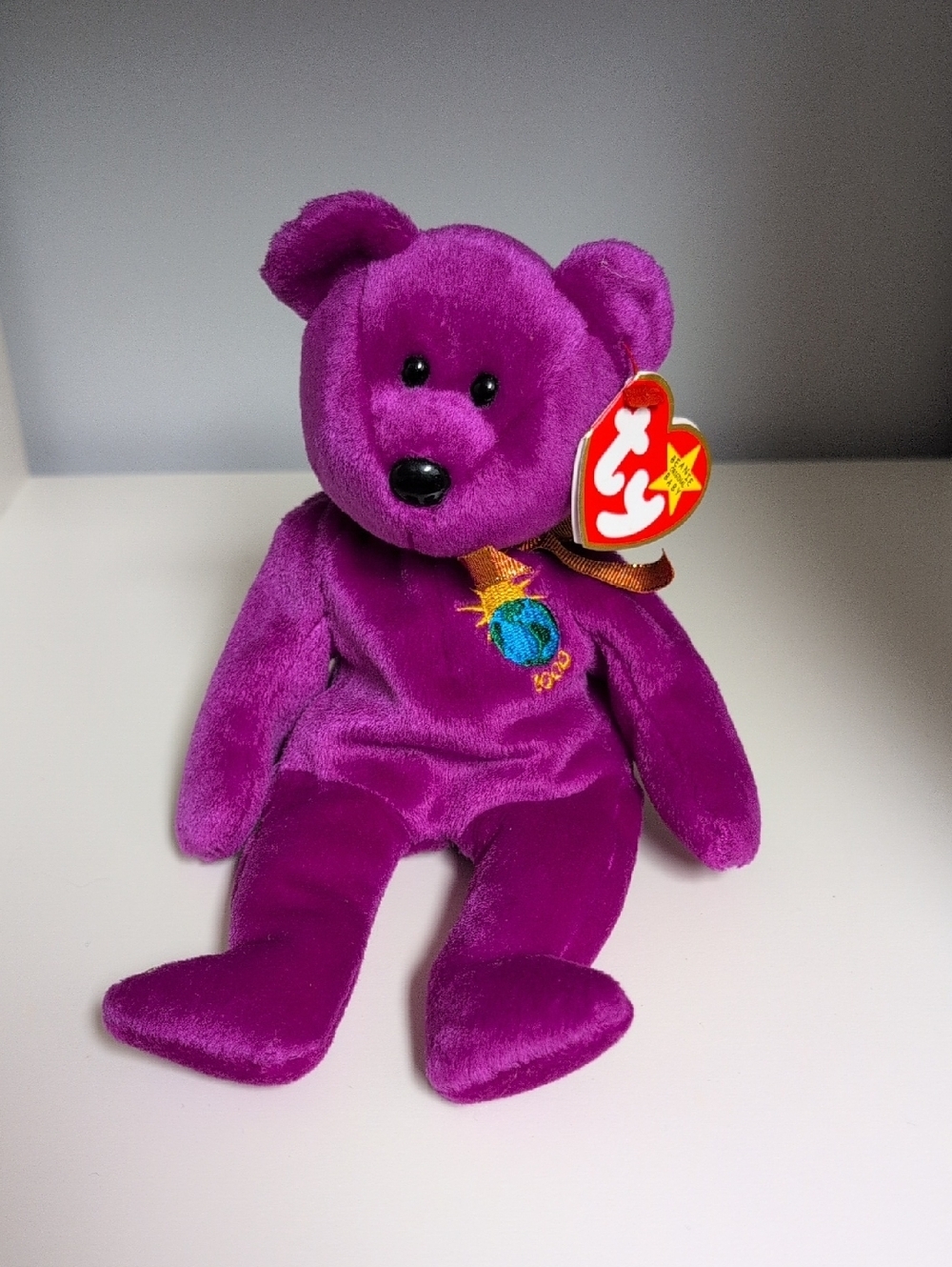 💜2/$20💜 Ty Beanie Baby Millennium Bear Purple 2000 Y2K Bean Bear BNWMT